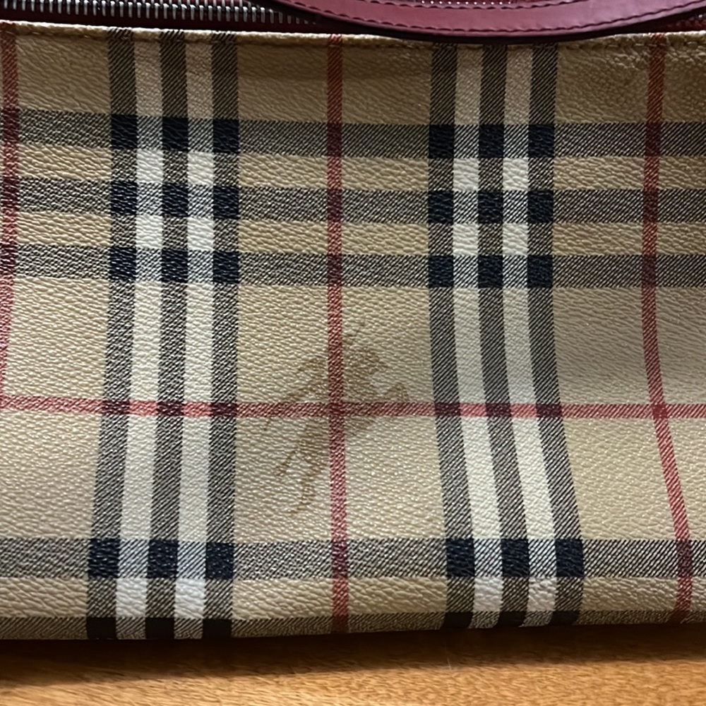 BURBERRY HAYMARKET PLAID SHOULDER BAG LEATHER - Picture 4 of 9